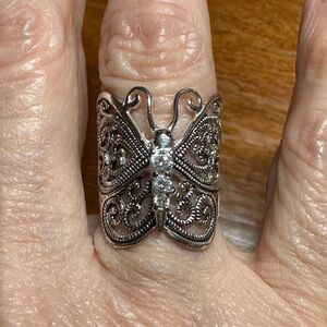 Vintage Sterling Silver Butterfly Ring- Size 6.5